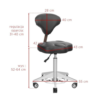 TABORET KOSMETYCZNY AZZURRO 156F BUMP-UP BIAŁY Activ